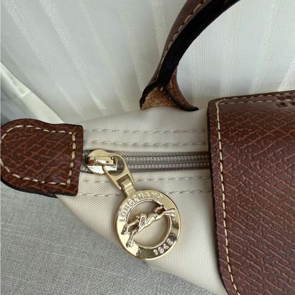 Longchamp Brown and Cream Mini Bag - Picture 3 of 8